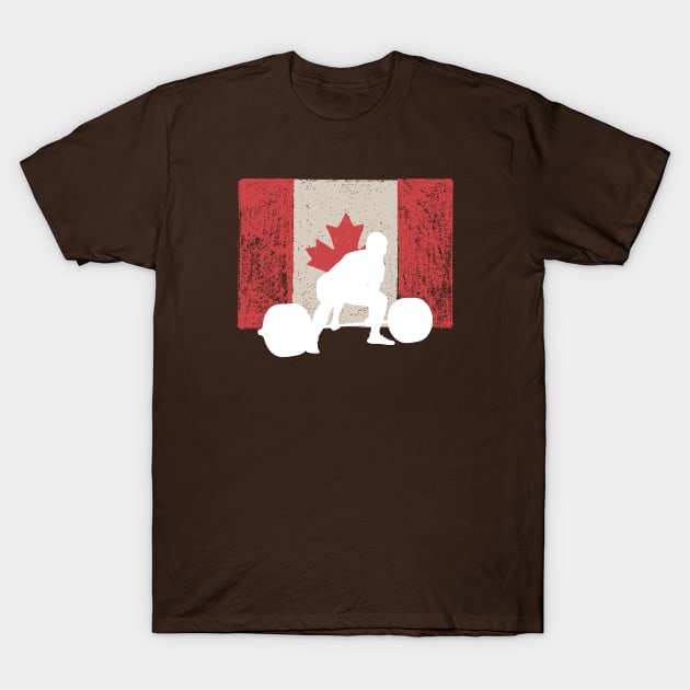 Canadian Flag Deadlift - Powerlifting T-Shirt by High Altitude